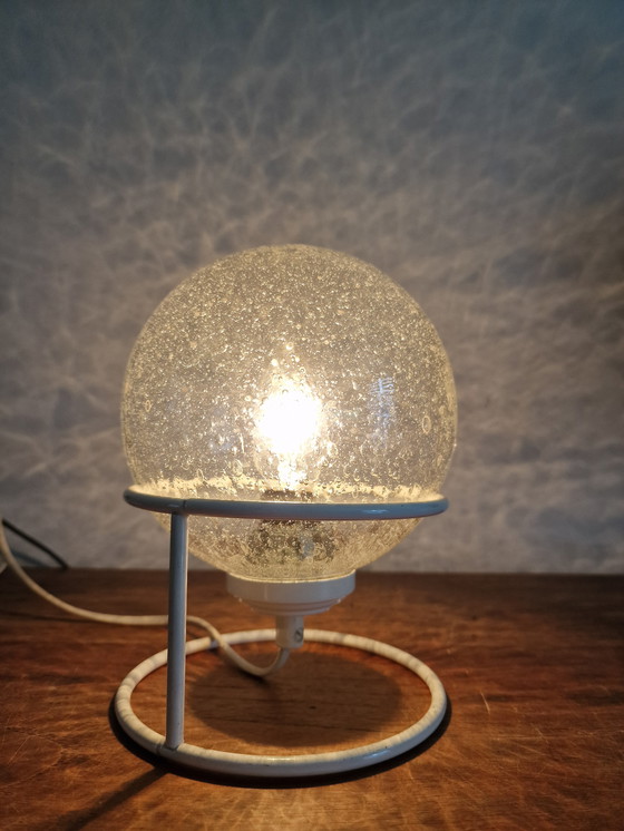 Image 1 of Space Age table lamp spiral with bubble glass ball