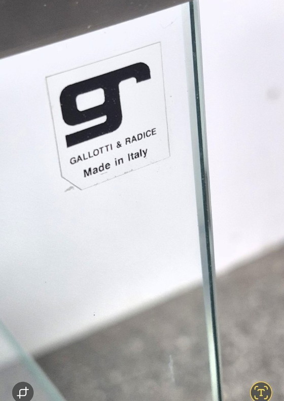 Image 1 of Chariot de service design Gallotti & Radice en verre et acier inoxydable – Italie