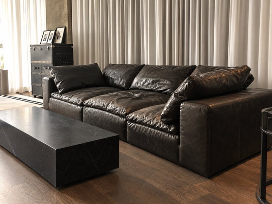 RH Black Cloud Lederen Modulaire Bank - Perfecte Staat, Restoration Hardware, 3-5 zitsbanken, Textiel, Leer (foto 6 van 7)