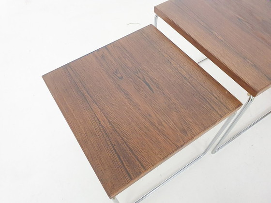 Image 1 of Mimiset di metà secolo in palissandro e pelle di Brabantia, Paesi Bassi, anni '50