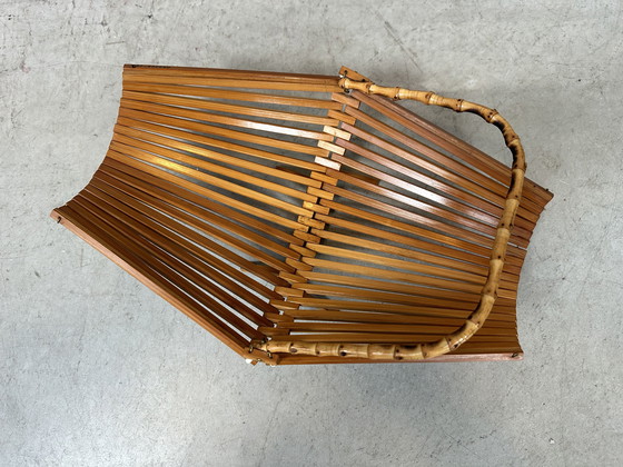 Image 1 of Vintage foldable fruit bowl - bamboo