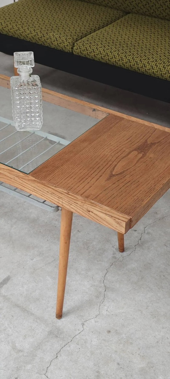 Wood, metal and glass coffee table by Jitona 1960 – polished steel, Mid Century Modern (photo 14 of 16)