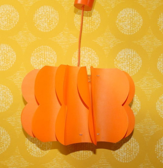 Image 1 of Lampada di plastica arancione vintage space age anni '70 pop art