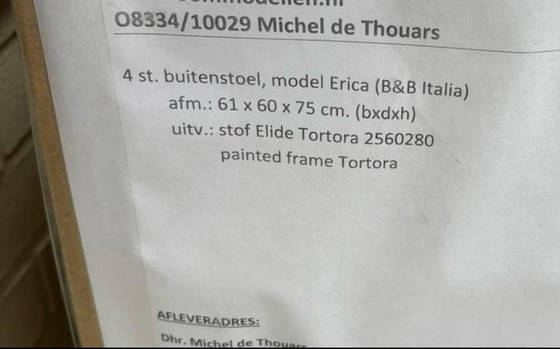 Image 1 of 4 B&B Italia Erica tuinstoelen dining arm chairs new production 2025