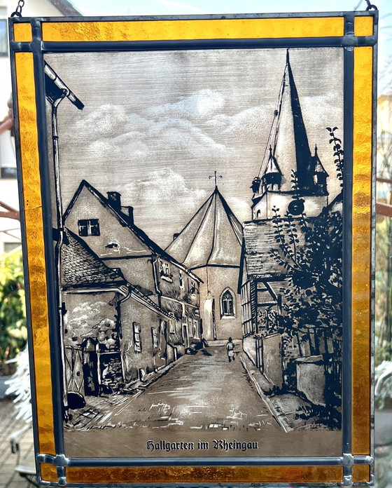 Image 1 of Konvolut dekorativer Glasbilder in Bleiverglasung – Deutschland, ca. 1955–1975