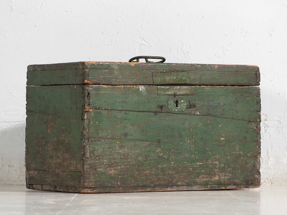 Antieke groene kist (ca. 1920) #74 – Ladekasten, Rustic (photo 16 of 28)