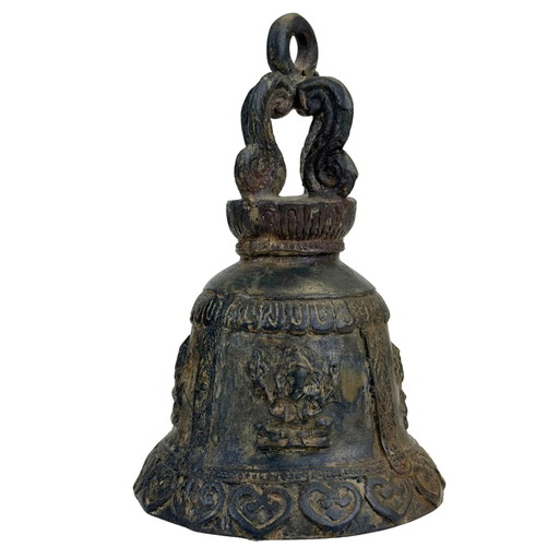 Antique Bronze Ganesha Temple Bell (Ghanta) – India (15 cm)
