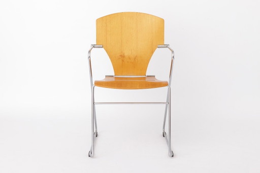 Vintage Egoa Stoel Model 300 van Josep Mora voor STUA, Spaans Postmodern Design, 1988 – eetkamerstoelen, Metal