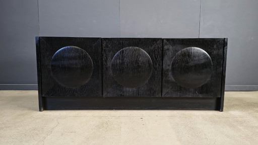 Black brutalist sideboard, 1970s 
