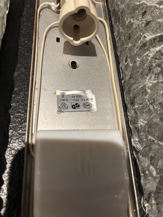 Image 1 of Ensemble de 2 très grandes appliques murales (verre dépoli vintage) Hans Popp (HP Leuchten)