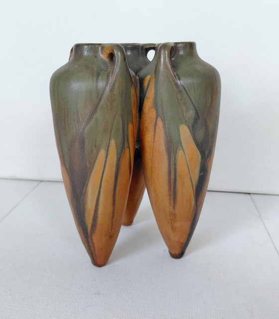 Denbac Art Nouveau, Art Déco Triptych Vase (1920er/30er Jahre) – Vasen, Ceramic (photo 4 of 12)