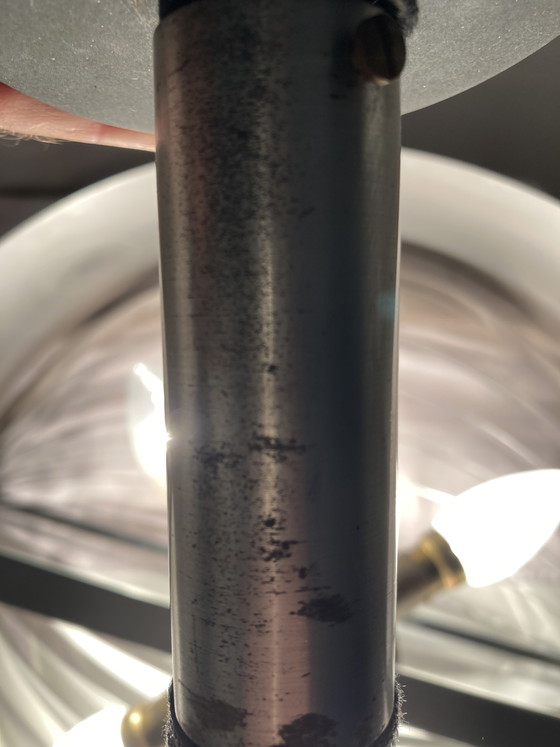 Image 1 of Suspension vintage 70’S en métal brossé attribué à Jean Gandelin 