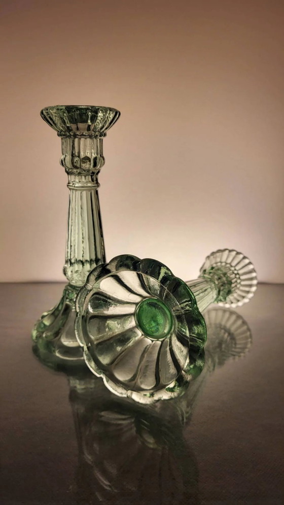 2 Glass candle holders – Crystal, Vintage (photo 6 of 9)