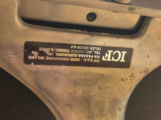 Image 1 of Sedia EA-208 Soft Pad in pelle nera, edizione storica ICF del 1973 di Charles Eames