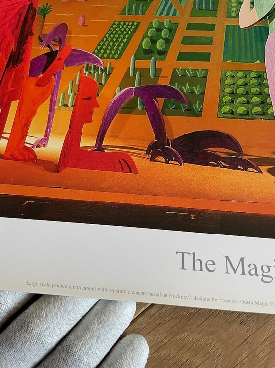 Image 1 of David Hockney - Póster de La flauta mágica, 1983, copyright David Hockney 2001, Impreso en el Reino Unido