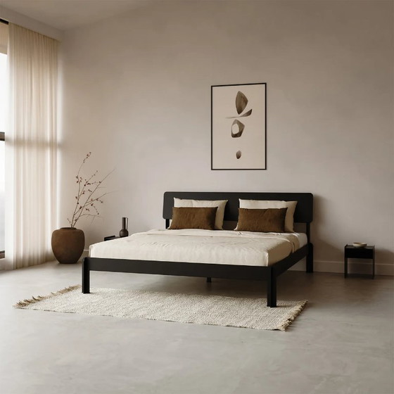 Image 1 of Cadre de lit robuste Amsterdam °03 – 180×220 – Tête de lit + 4 tiroirs de rangement – ​​État neuf