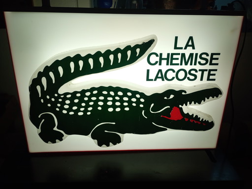 Enseigne lumineuse Lacoste Paris vintage