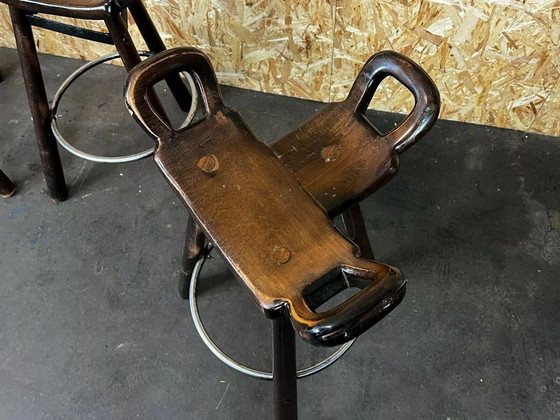 Image 1 of 4x 50's 60's Bar Stools Tabouret de bar Attributed Carl Malmsten Sweden Design