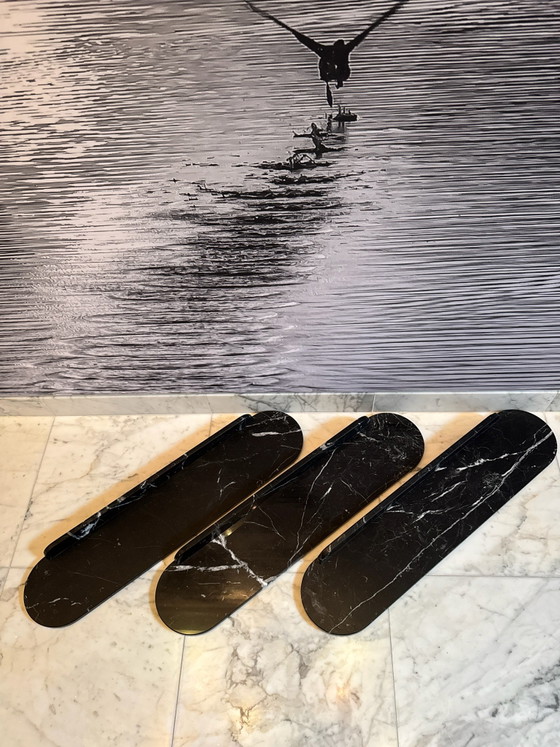 3 x étagère en marbre Bolia, Étagères murales, Métal, Noir (photo 5 sur 7)