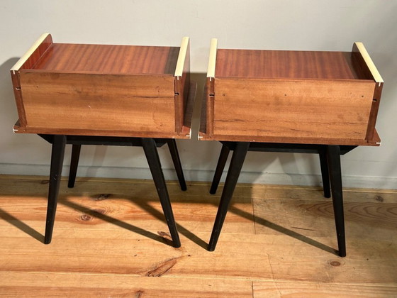 Image 1 of Prachtig vintage rockabilly tv meubel & 2 kastjes