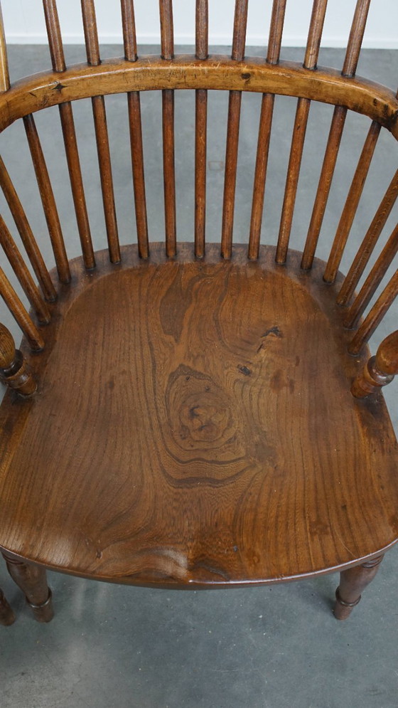 Image 1 of 2 x Antiker englischer Windsor-Stuhl aus dem 19. Jahrhundert aus Ulmenholz
