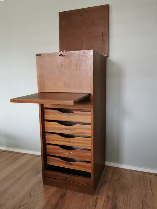 Vintage roller door cabinet/archive cabinet