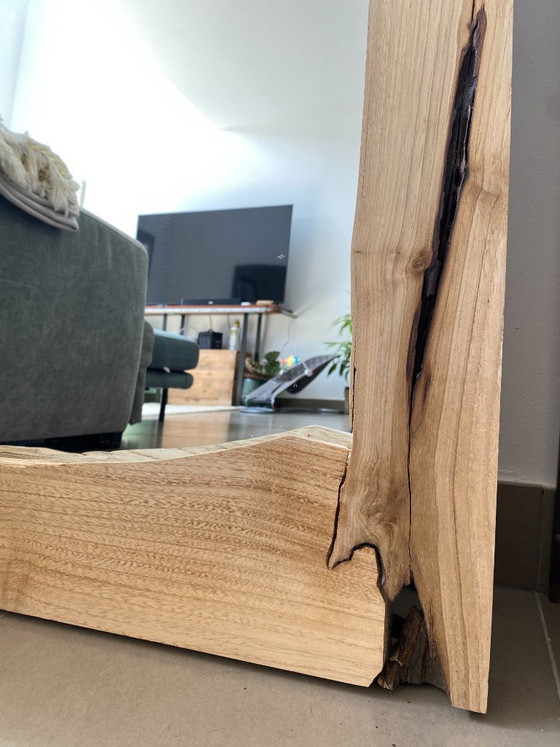Image 1 of Handcrafted mirror made of solid chestnut wood