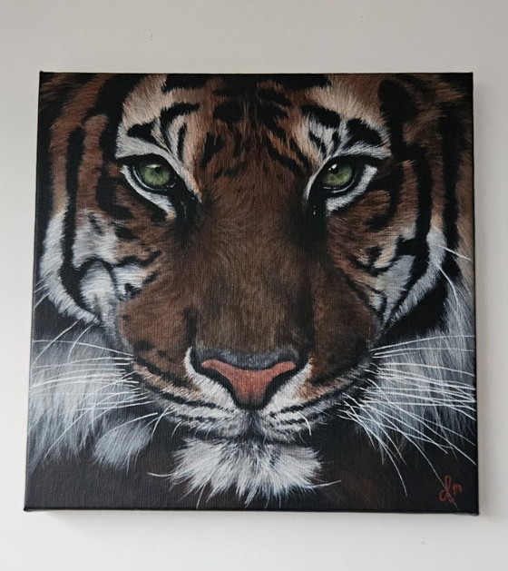 Image 1 of Handmade acrylic painting tiger "eye of the tiger"