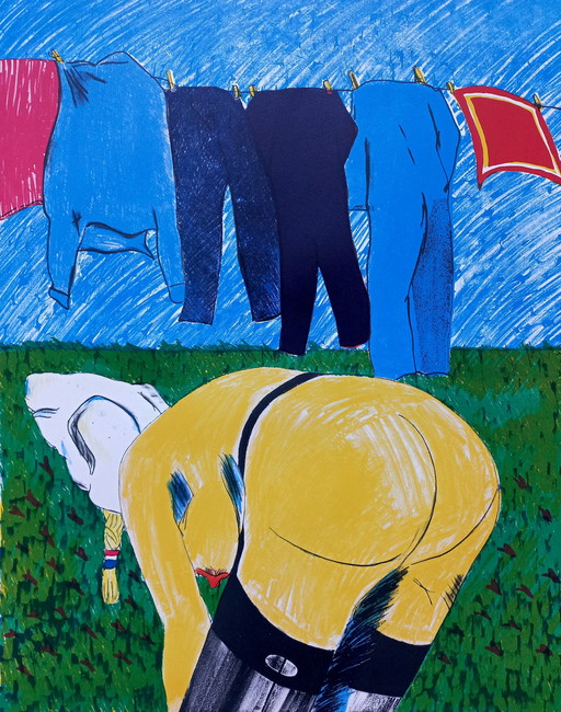 Jan Cremer - Laundry Day, lithograph