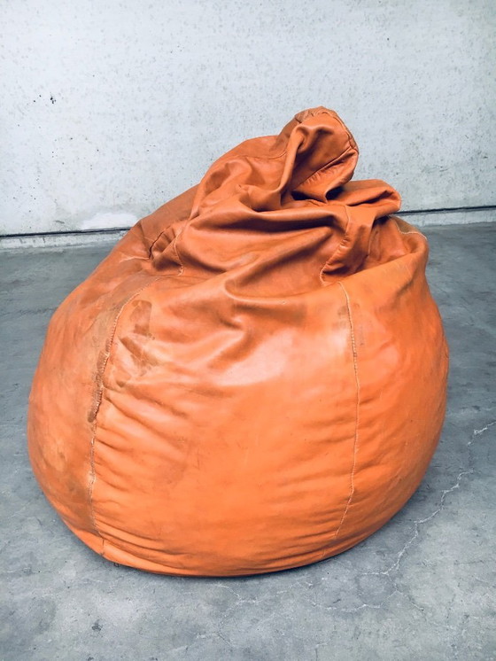 Image 1 of Pouf in pelle patchwork dal design vintage, Italia anni '70