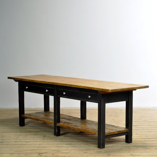 Mesa de cocina/preparación de pino, circa 1920 – tafels, Ceramic, Wood