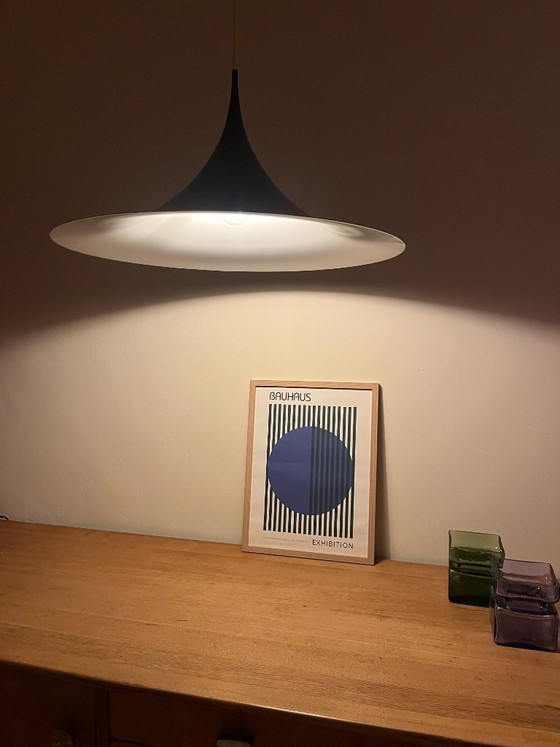 Image 1 of Vintage Semi Pendel (60cm) - Fog & Mørup - Lampe Chapeau de Sorcière - Lampe design danoise