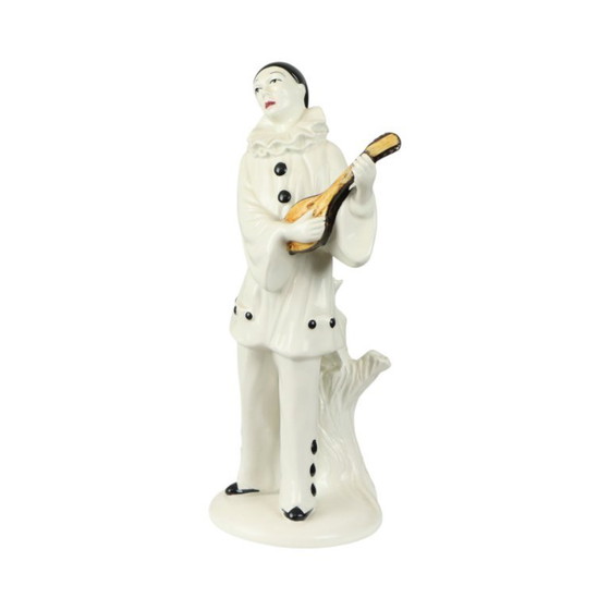 Image 1 of Vintage Pierrot Statue with Lute