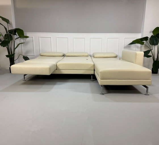 Image 1 of Brühl Moule Ecksofa Leder Sofa Beige Couch Schlaffunktion