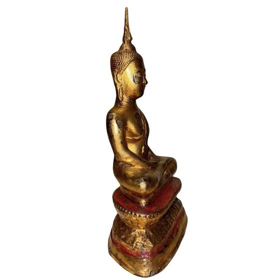 Buddha Lanna Antico – XVIII/XIX Secolo – Bronzo dorato a fuoco – 26 cm / 2 kg – Qualità museale – Sculture (photo 3 of 10)