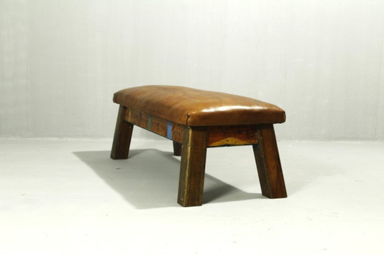Image 1 of Banc de gym en cuir, années 1950