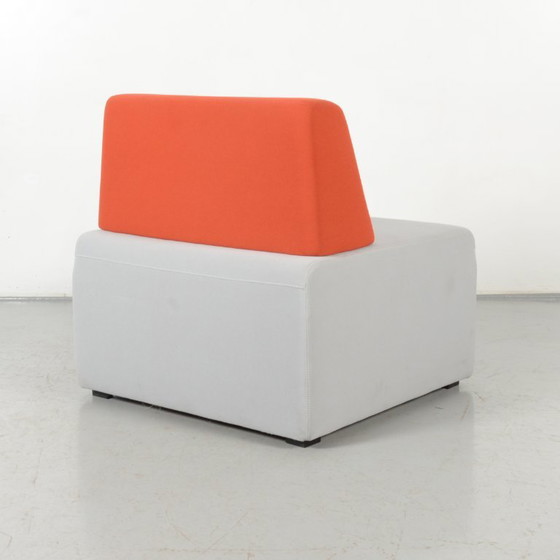 2x Steelcase Cube Bänke, orange / hellgrau, 80 x 76 cm – Textile (photo 4 of 6)