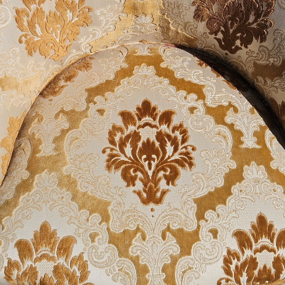 Image 1 of Set of 2 French Vintage Crapaud Seater-golden beige Cocktail Chairs-Lounge Seats-Boudoir Seater-50s