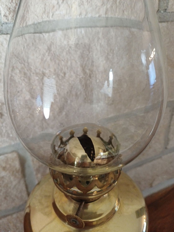 Lampada a petrolio antica in ottone, Lempereur & Bernard, Oggetti decorativi, Rame, Giallo (foto 9 di 10)