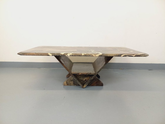 Image 1 of Vintage marmeren salontafel uit de jaren 70.
