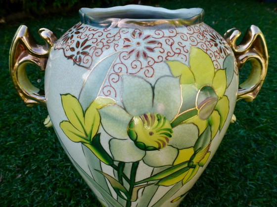 Image 1 of Dos jarrones antiguos de porcelana de estilo Art Nouveau, obra de Reinhold Schlegelmilch.