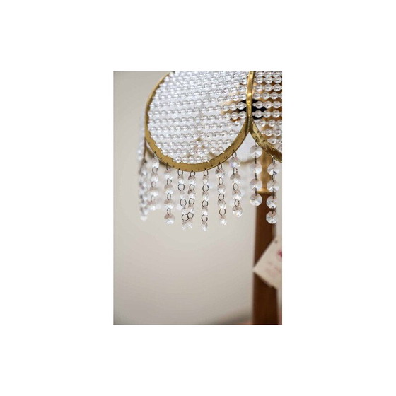 Image 1 of Vintage table lamp in metal and crystal by Nara gaufré, Italy