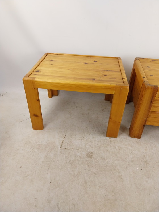 Image 1 of 1 x Set Nachtkastjes/Tafeltjes 1960's Zweeds Grenen