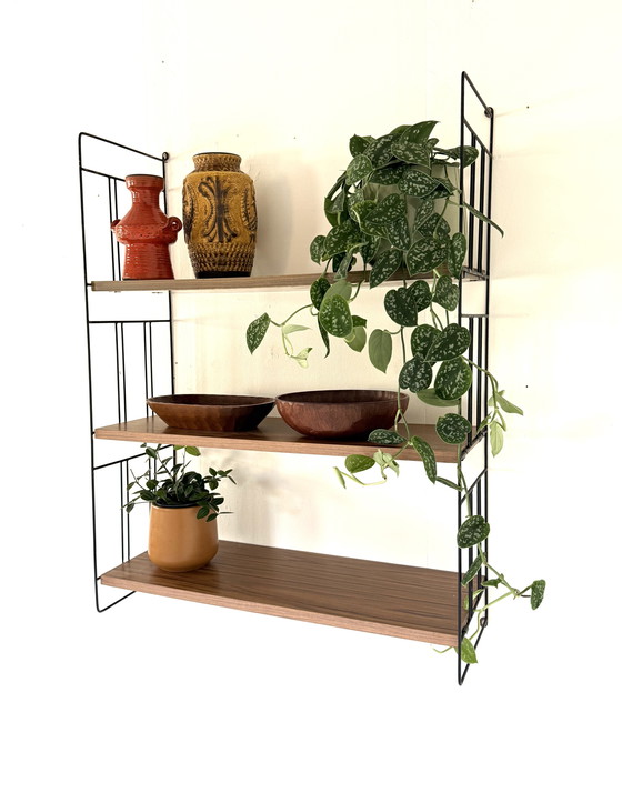 Image 1 of Vintage XL Teakhouten wandrek, WHB Germany ‘60