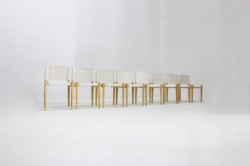 8 x Vintage eetkamerstoelen Linda van De Pas, Durbino en Lomazzi voor Zanotta