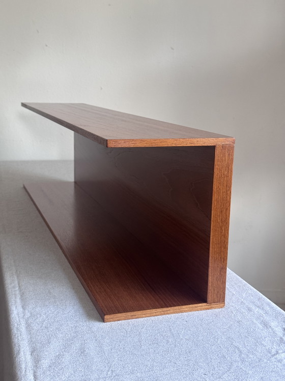 Vintage wall shelf Walter Wirz Wilhelm Renz 1960s, Shelving unit, Wood, Brown (photo 10 of 13)