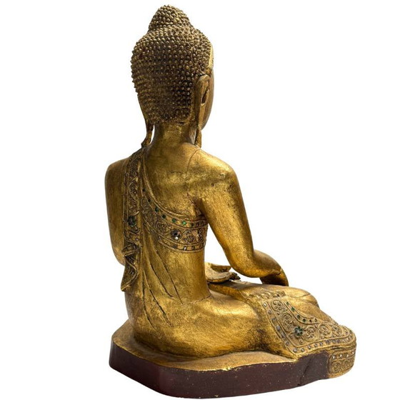 Buda Mandalay Birmano del Siglo XIX Calidad Museo – Madera de Teca Maciza (50.5 cm) – Esculturas (photo 4 of 11)