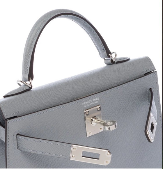 Image 1 of Sac HERMES Kelly Mini en Cuir Gris - 103477 Prix soldé
