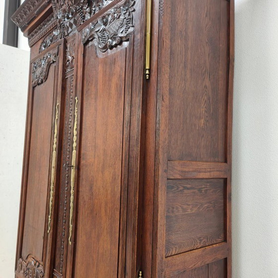 Antique cabinet, bridal cabinet, wardrobe, wall cabinet, display cabinet, Wood, Brass, Brown, Vintage (photo 5 of 12)
