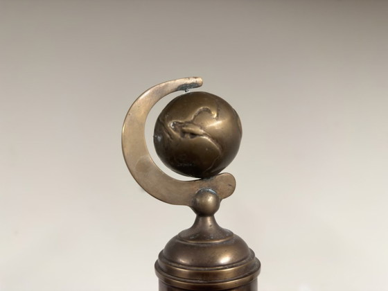 Original Globe Wernicke Englische Bibliotheksleiter Groß – Möbel, Holz, Messing (photo 9 of 9)